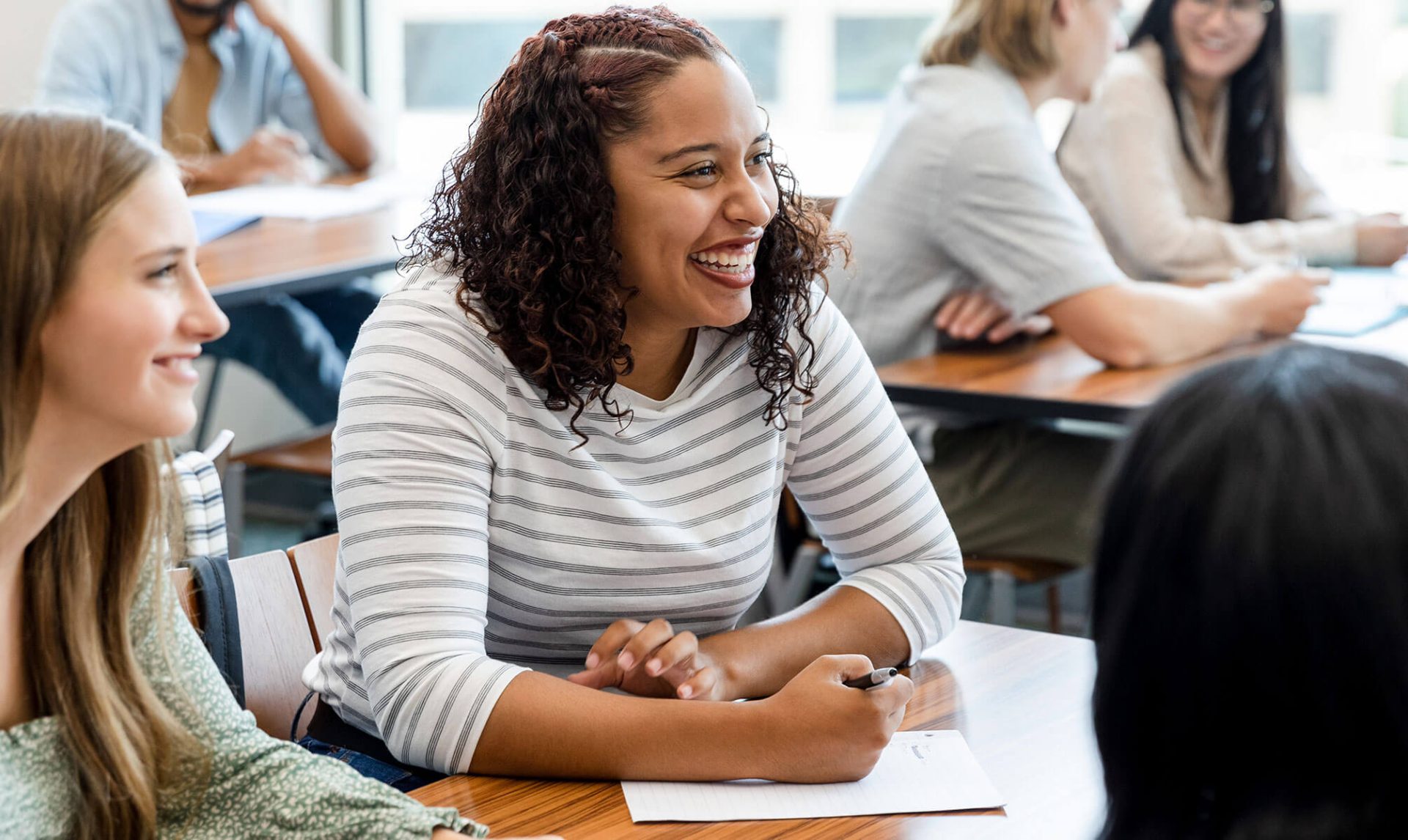 Students in a class room.