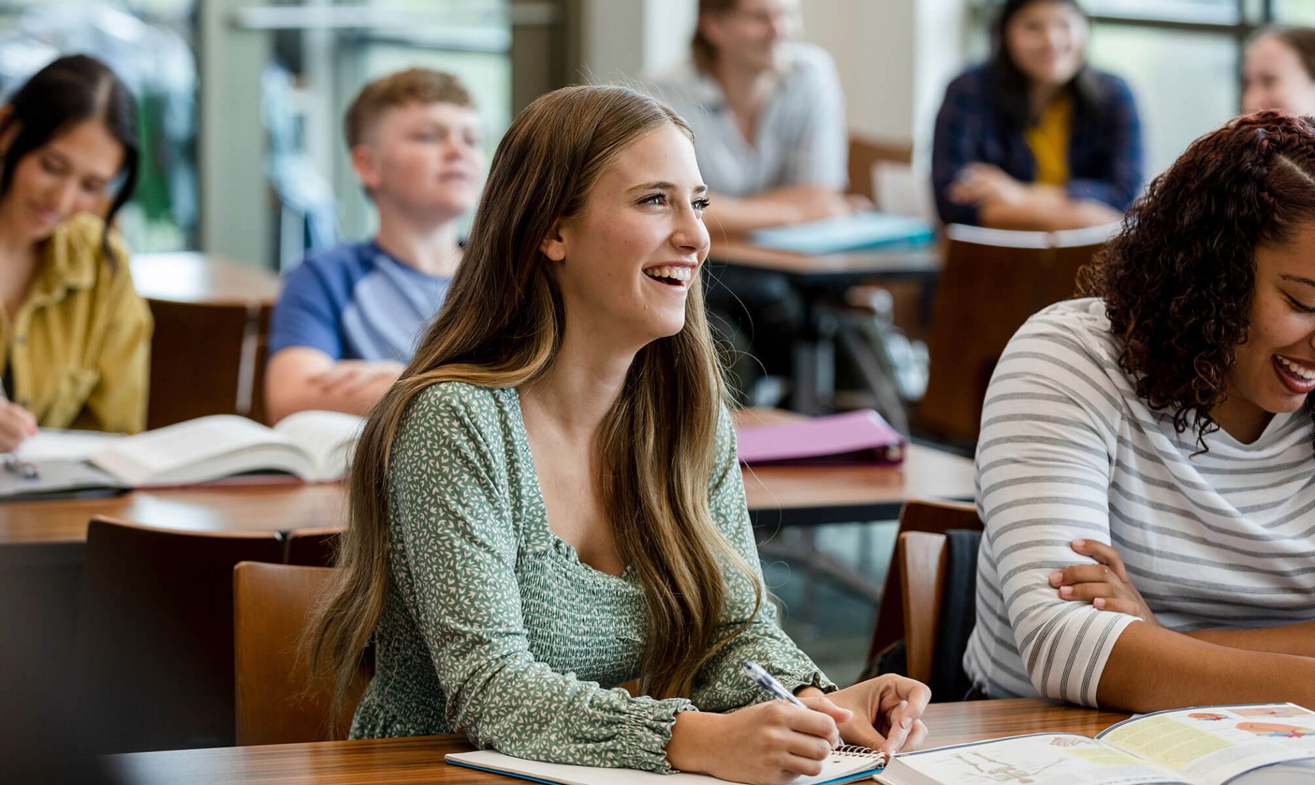 Students in a class room.