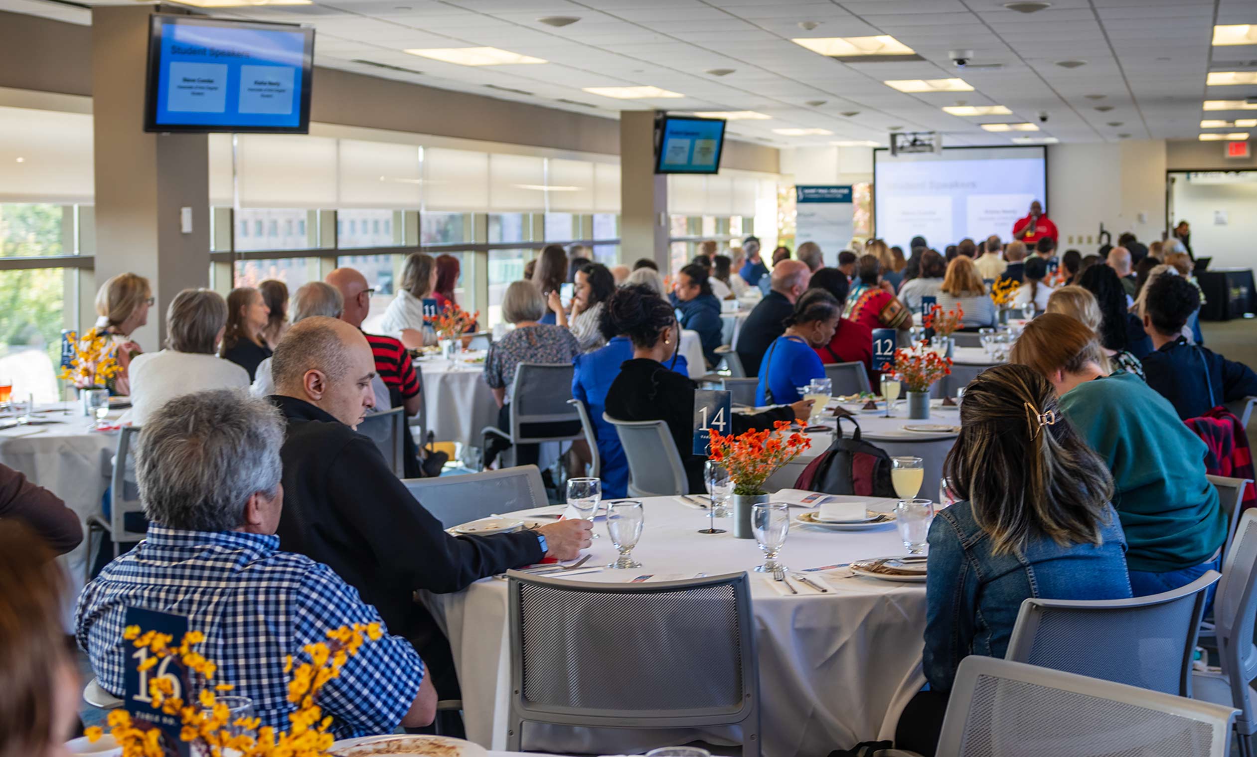 Crowd at scholarship receptions